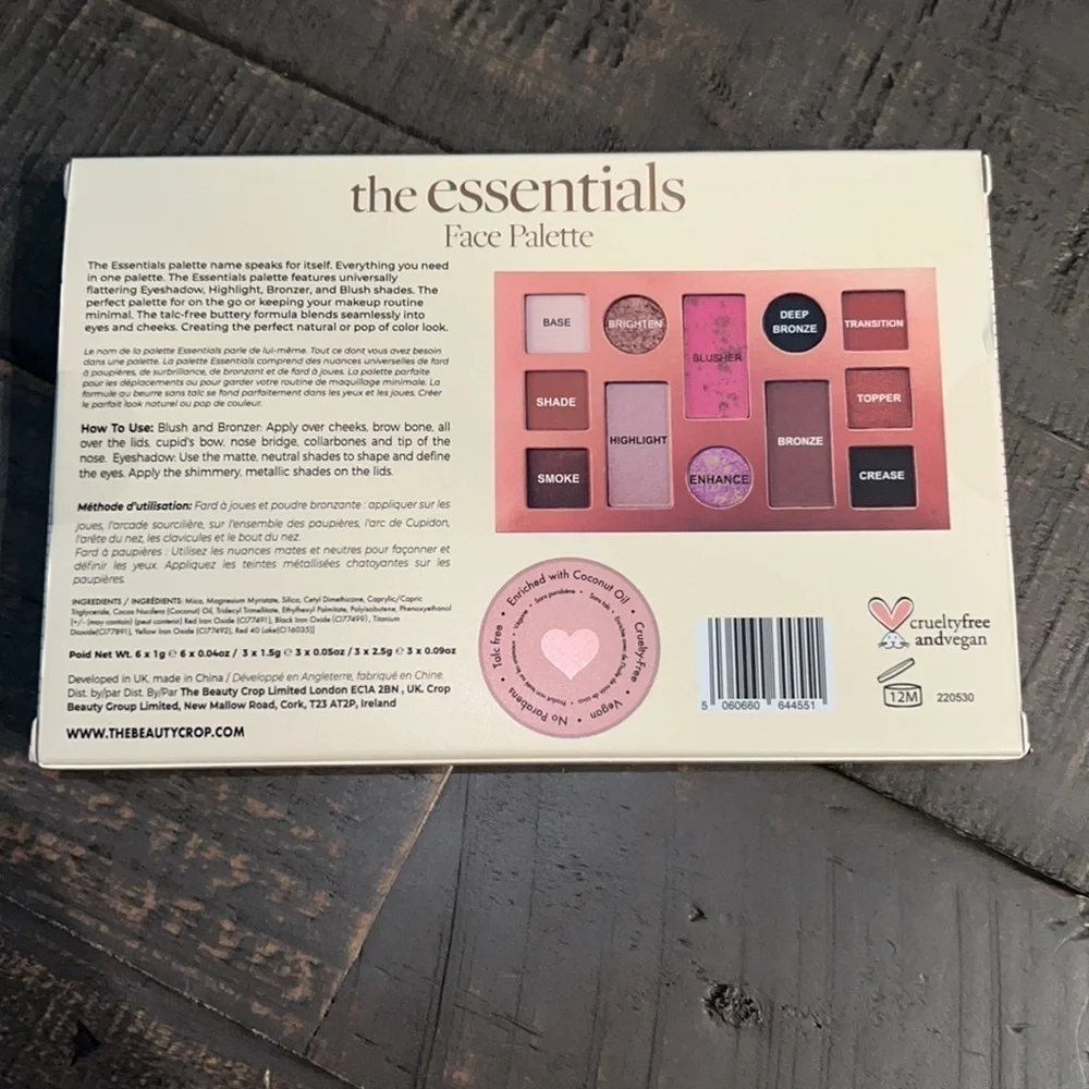 The Beauty‎ Crop The Essentials Face and Eye Palette New Cruelty Free Vegan